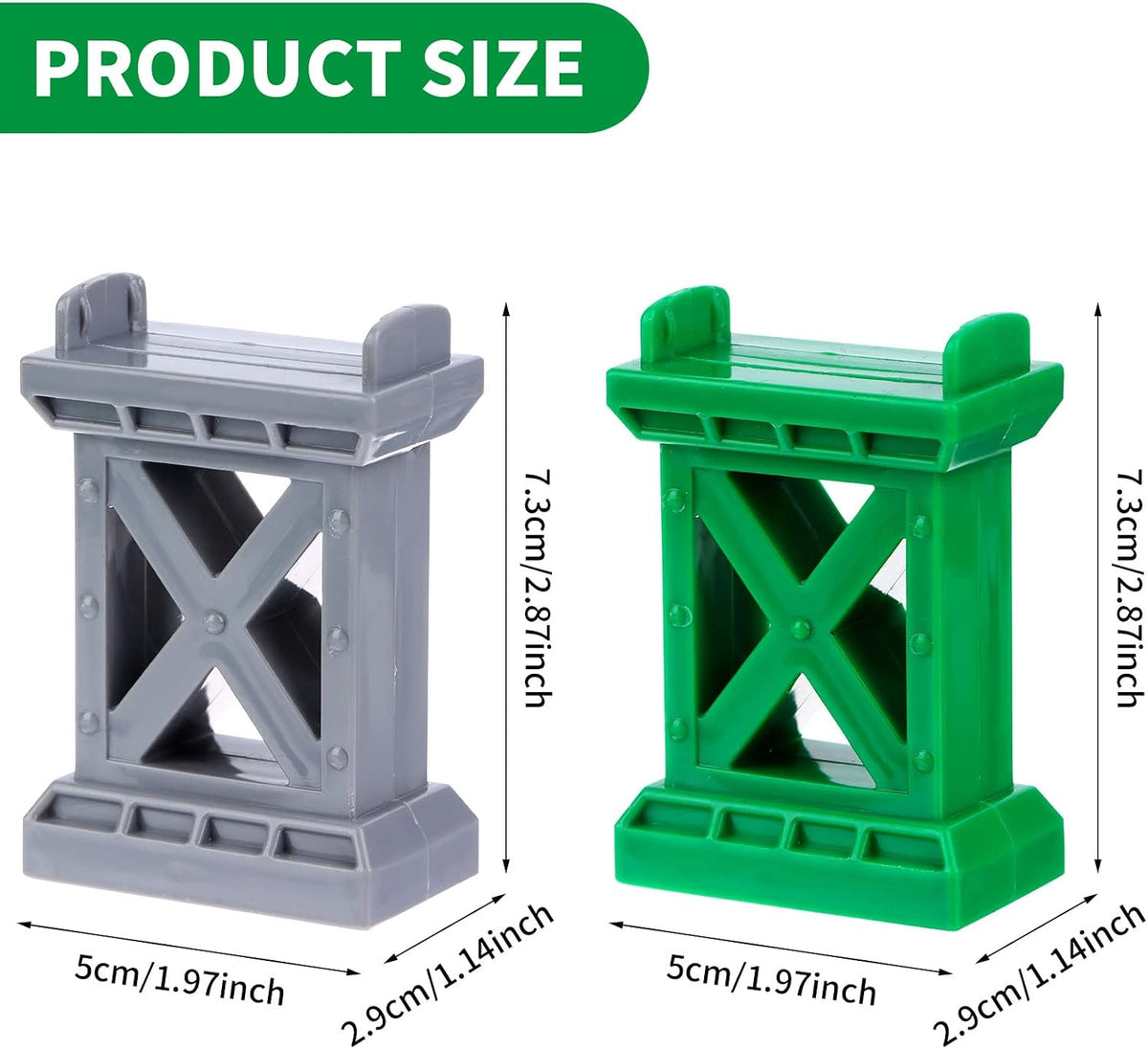Ioffersuper 6 pack grey train bridge piers raising a wooden railway track - view 6