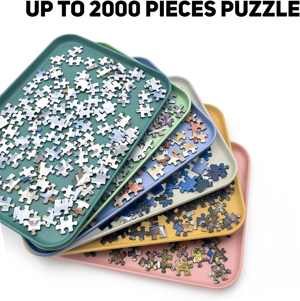 Nariolar extra-large stackable puzzle sorting trays in 6 colors - view 7