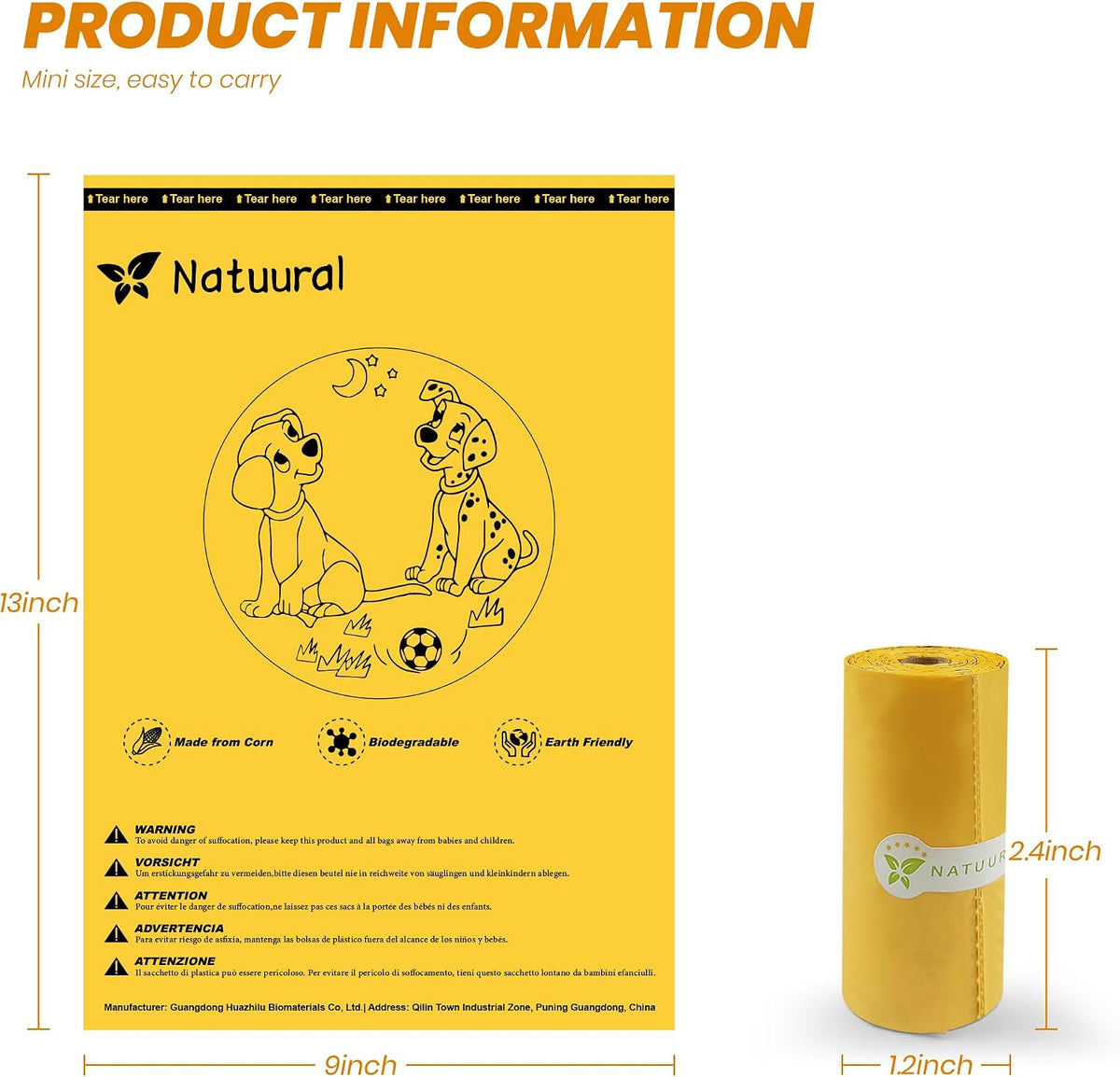 Dog Poop Bags-150 Counts with Leash Dispenser, 10 Rolls - Yellow / 600 Count (Pack of 1) - image 3