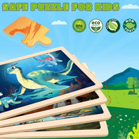 LACCHOUFEE 4-pack wooden puzzles for kids ages 3 to 5 - view 14