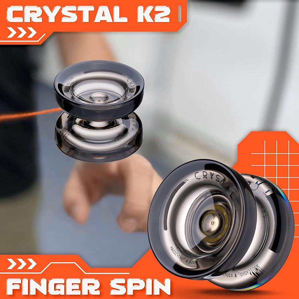 MAGICYOYO N11 Metal Yoyo Professional Responsive & Unresponsive Trick - N11 Blak Golden+K2 Black - image 4