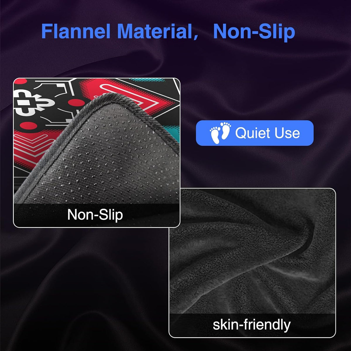 Flannel Dance Mat, 2-Player TV Game, Christmas Gift for Kids - image 2