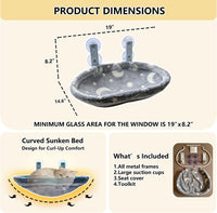 Cat Window Perch Hammock - Glow in the Dark Cordless Foldable Pet Bed with Sturdy Metal Frame - Grey - image 4