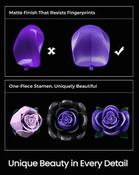 iATOM Black Roses Flower Building Set 3Pack Basket Stuffers Gift - Purple - image 4