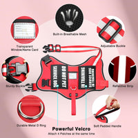 Service Dog Vest Harness and Leash Set+10 Patches - Small / Red - image 4