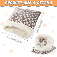 Self Heating Cat Sleeping Bag Indoor Self Warming Cat Bed Cave Heated - Heart / Gray - image 2