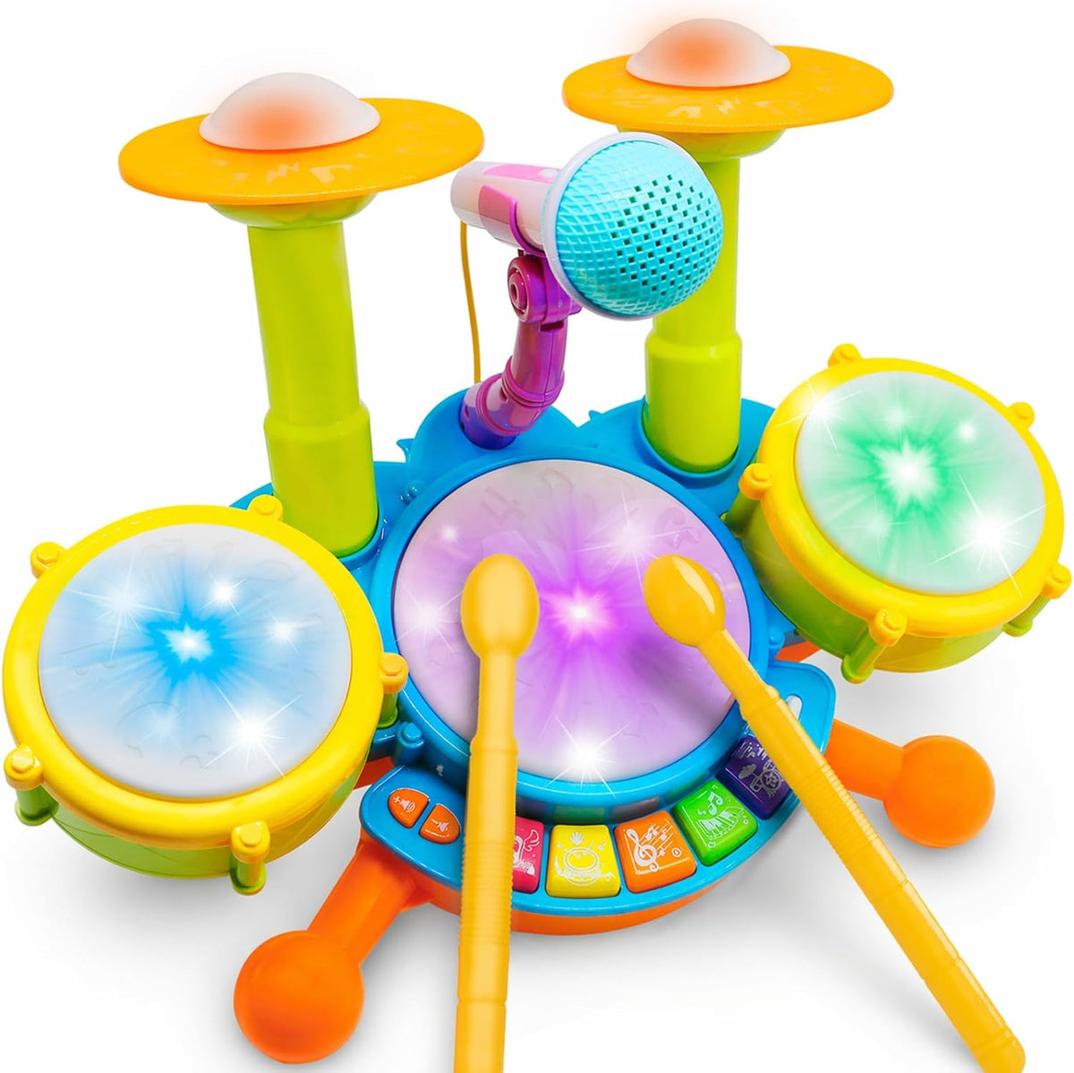 Drum Set for Toddlers, Kids Musical Instruments - Yellow