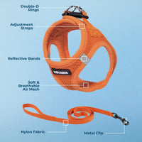 Voyager Step-in Air Cat Harness & Leash Set, XS - Orange / S (Chest: 14 - 16") - image 3