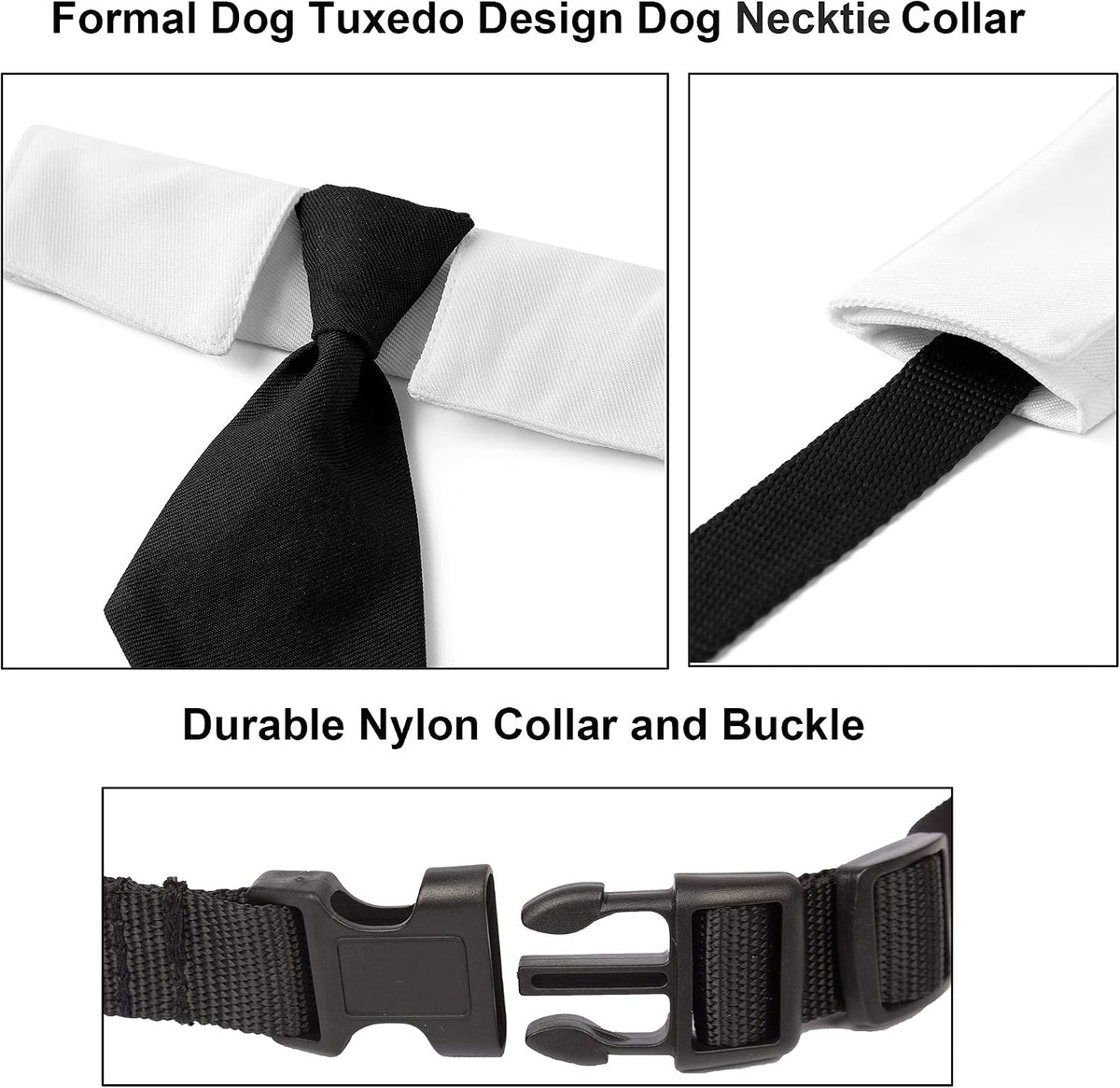 ADOGGYGO Dog Tuxedo Collar, Wedding Dog Bow Tie - Medium / Tie - image 4
