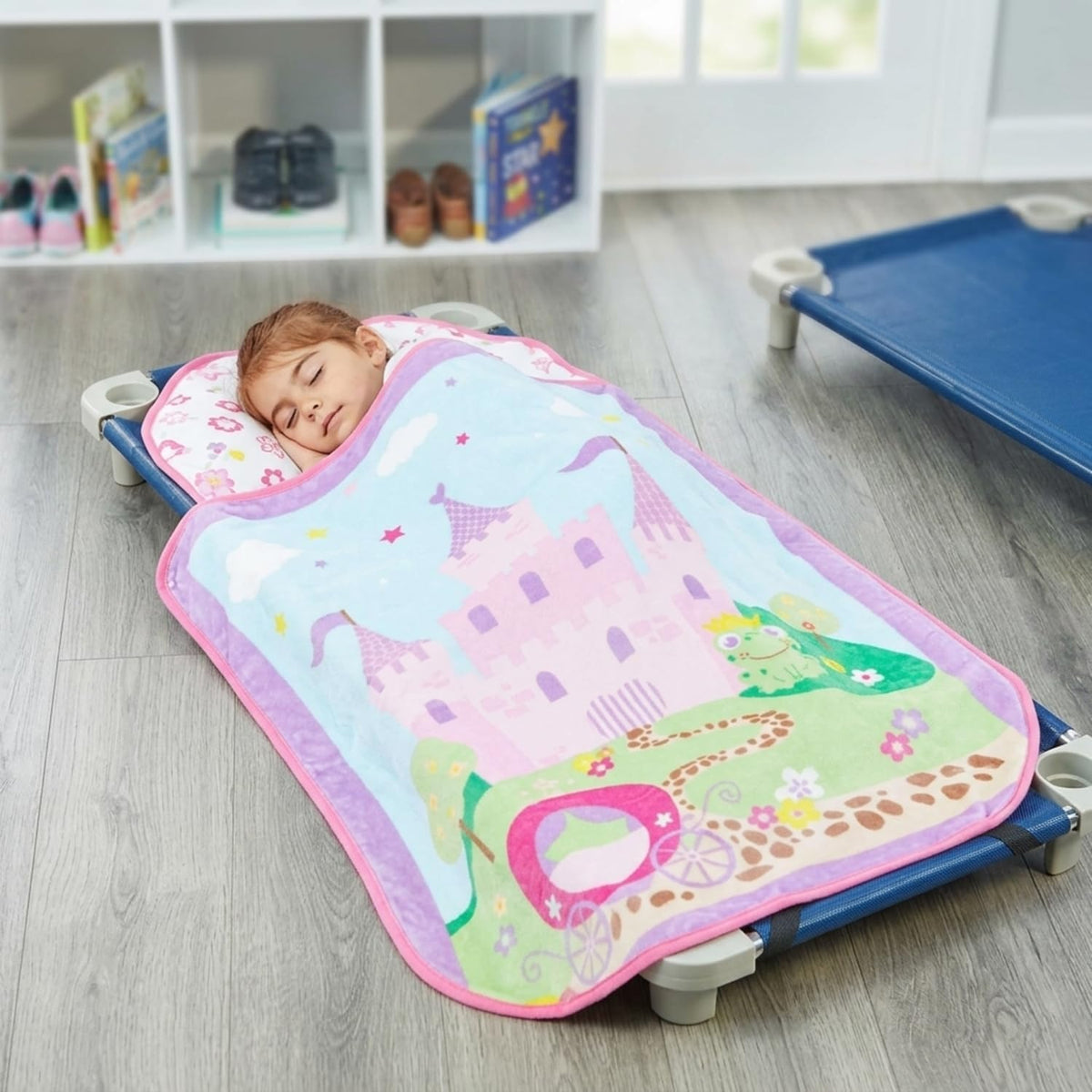 EVERYDAY KIDS Born to Dance Ballerina toddler nap mat with removable pillow and attached blanket - view 6