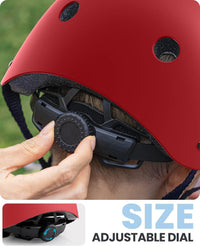 OutdoorMaster Kids Bike Helmet, Adjustable for Cycling & Skating – Fun for Kids & Family - Matte Red / Small: 18.9-20.5 in. / 48-52 cm - image 3