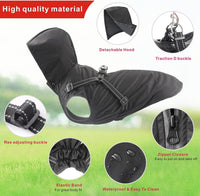 Dog Raincoat Waterproof Dog Hoodie Reflective Dog Raincoat Hooded - XXL / Black - image 2