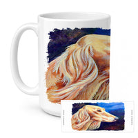 Saluki Ceramic Coffee Mug 15 oz Decorative Large C Handle Mug Cup for Tea, Cocoa Hot Chocolate