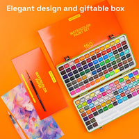 ARTISTRO 50 Metallic Watercolor Paint Set with Brushes for Adults - 160 colors Portable Travel - image 4