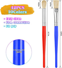YGAOHF 22 piece toddler paint brushes with round and flat tips and bright handles - view 7