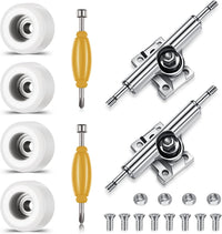 Zhehao fingerboard wheels and trucks set with four bearing wheels, two alloy trucks and two screwdri - view 3