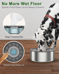 No Spill Dog Water Bowl-1Gallon, 304 Stainless Steel – Essentials for Dogs - Sky Blue - image 3