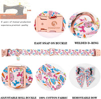 DOGWONG Fall Pumpkin Orange Plaid Dog Collar - C-Easter egg sailor bow / XL - image 3