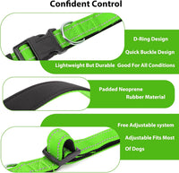 Reflective Dog Collar, Adjustable Nylon for Medium Dogs - Green / S:width 5/8"neck 10.5-16" - image 4