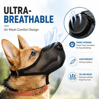 Dog Muzzle, Soft Air Mesh Muzzles for Medium Sized Dogs - Black / M - image 2