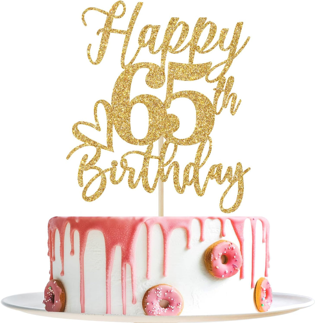 Happy 83rd Birthday Cake Topper - happy 65th birthday / Gold Glitter