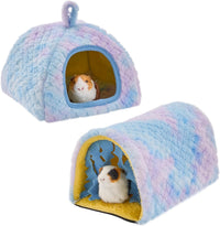 Avont 2-Pack Guinea Pig Tunnel & Hideout Bed Set – Daily Care for Small Pets - Blue