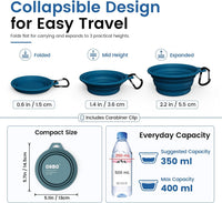 OHMO Collapsible Dog Bowls for Pet Travel, Coral&Brick Red - 2x12oz / Peacock&Light Blue - image 3