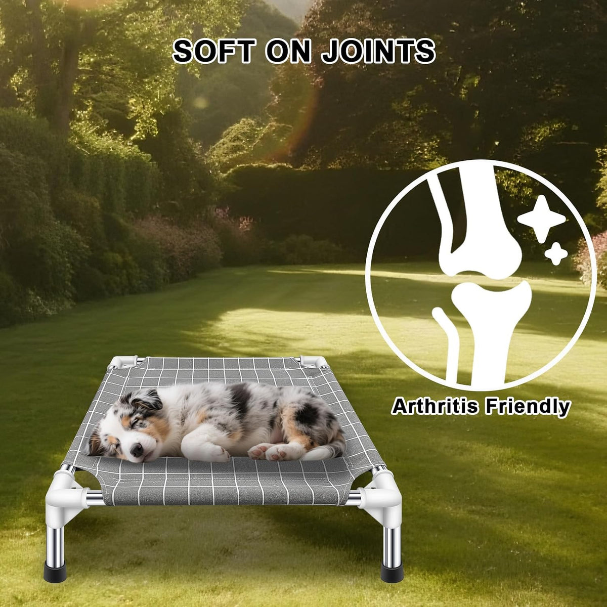 Elevated Pet Bed Dog Cot, Raised Pet Bed for Small Dogs - Small-Open - image 4