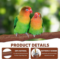 5PCS Bird Perch Stand Natural Wooden Parrot Stand Branch,3 Grape Wood Perch,2 Platform,Paw Grinding Fork Parakeet Chewing Stick Exercise Training Branches for Cockatiels,Small Birds