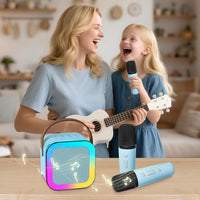 Karaoke Machine for Kids, Portable Bluetooth Speaker with 2 Wireless Microphones, 1 Disco Ball - blue - image 2