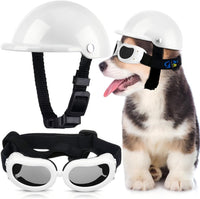 Frienda Dog Helmet and Goggles - S / White