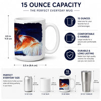 Papillon Ceramic Coffee Mug 15 oz Decorative Large C Handle Mug Cup for Tea, Cocoa Hot Chocolate