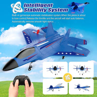 SU-27 RC Airplane,2.4GHz 2 Channel Remote Control Plane with Gyro Night Lights and 2 Batteries - Blue 2 Batteries - image 3