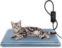 Large Pet Heating Pad, Adjustable Temperature with Timer - Blue / S (18'' x 16'')