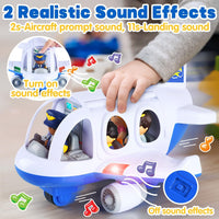PLAY Musical Airplane Toy for kids Small Figures & Baggage - Blue - image 4