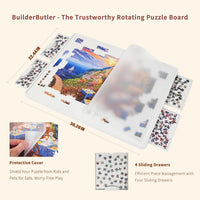 BuilderButler Lightweight 1500 Pieces Rotating Puzzle Board with 6 - Plastic-4 Drawers / Small-1000pcs - image 2