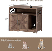 Cat Litter Box Enclosure, Hidden Litter Box with Scratch Pad – Essentials for Cats - Retro Brown / 31"L x 17"W x 28.5"H - image 2