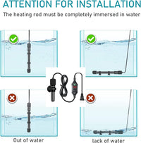 USB 10W Mini Submersible Aquarium Heater Adjustable Fish Tank Heater – Essentials for Fish - 50 Watts - image 3