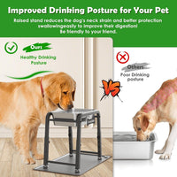 1.2 Gallon Elevated Large Dog Water Bowl with Mat - Grey-2 gal & mat / Height: 10.4-15.2" - image 2