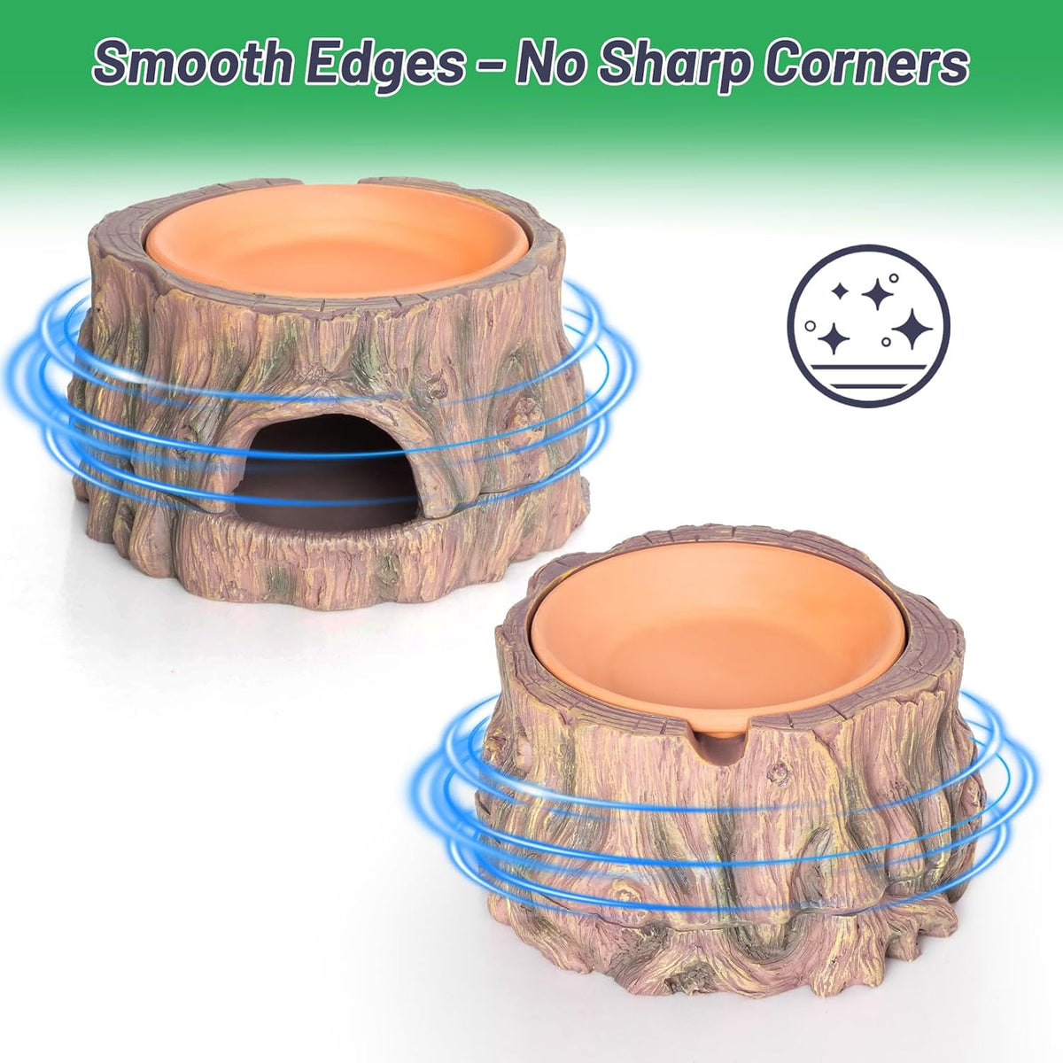 3 in 1 Reptile Hide Cave with Detachable Base & Humidity Dish - image 4