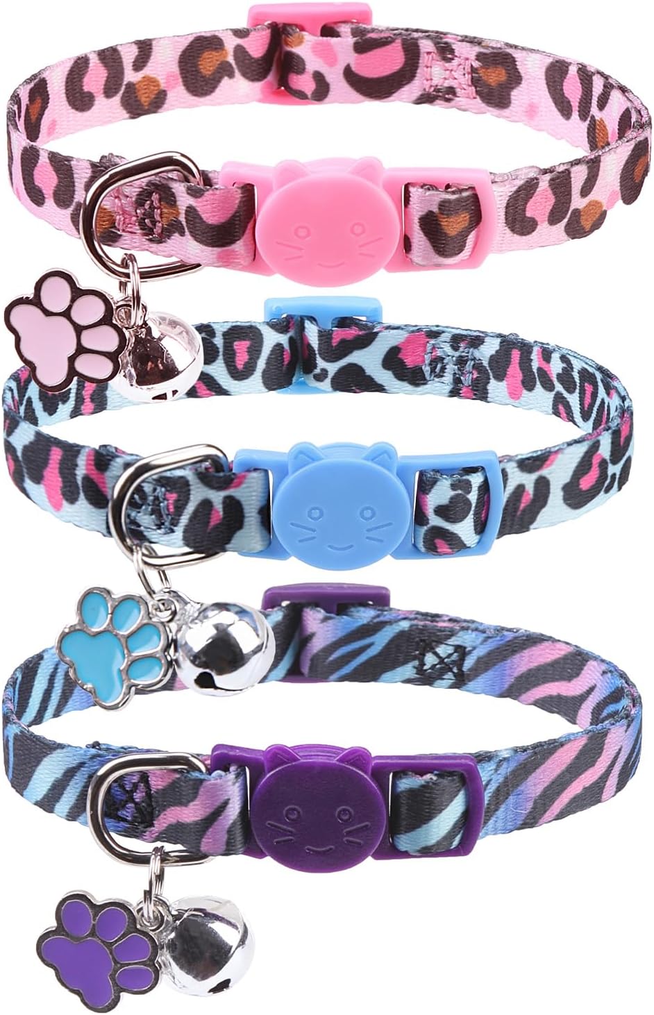 Breakaway Cat Collars with Bell - Leopard & Tiger Print