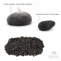 Royal Imports 5LBS River Rocks Decorative Ornamental Pebbles, Garden Landscaping Stones, Natural Gravel Filler for Plants, Vases, Succulents, Home Decor, Arts, Crafting, Animal Habitat - Small Black