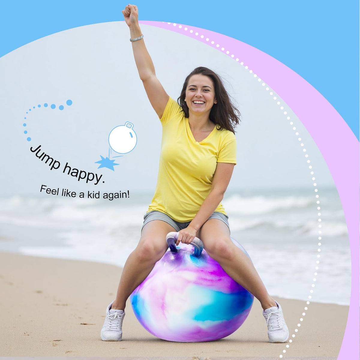 ZOOJOY Hopper Ball, Hopping Toys for Kids - Age:16+(28''/71cm) / Purple Clouds - image 4