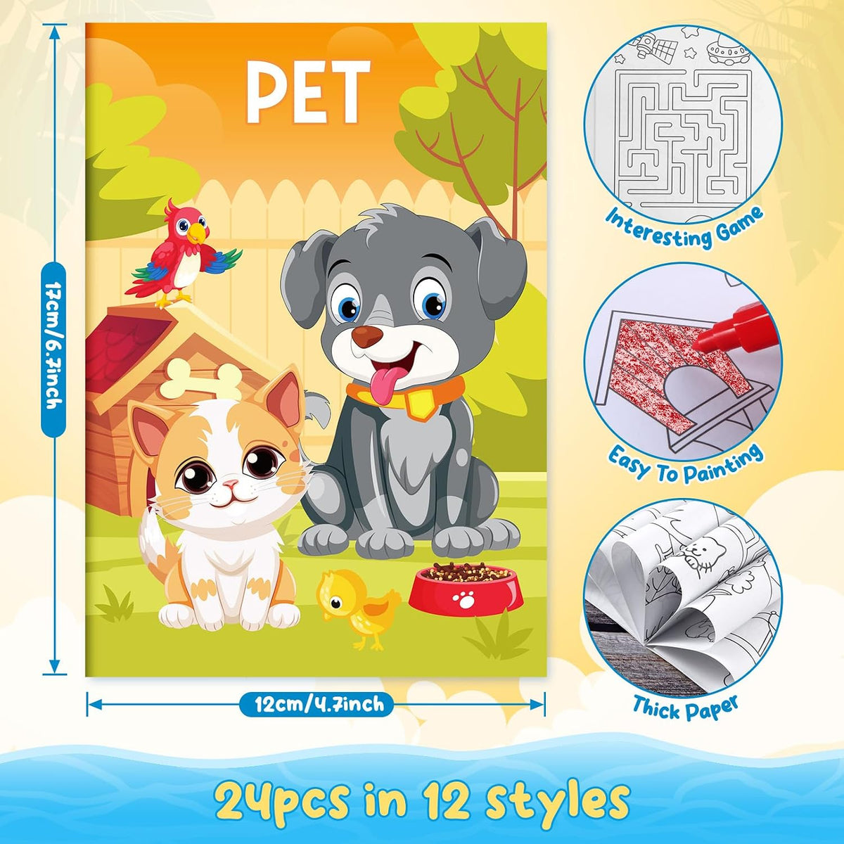 BenLouis Mini Coloring Books Bulk for Kids Ages 4-8-12 （24pcs Classic） – Fun for Kids & Family - 60 / Classic - image 2