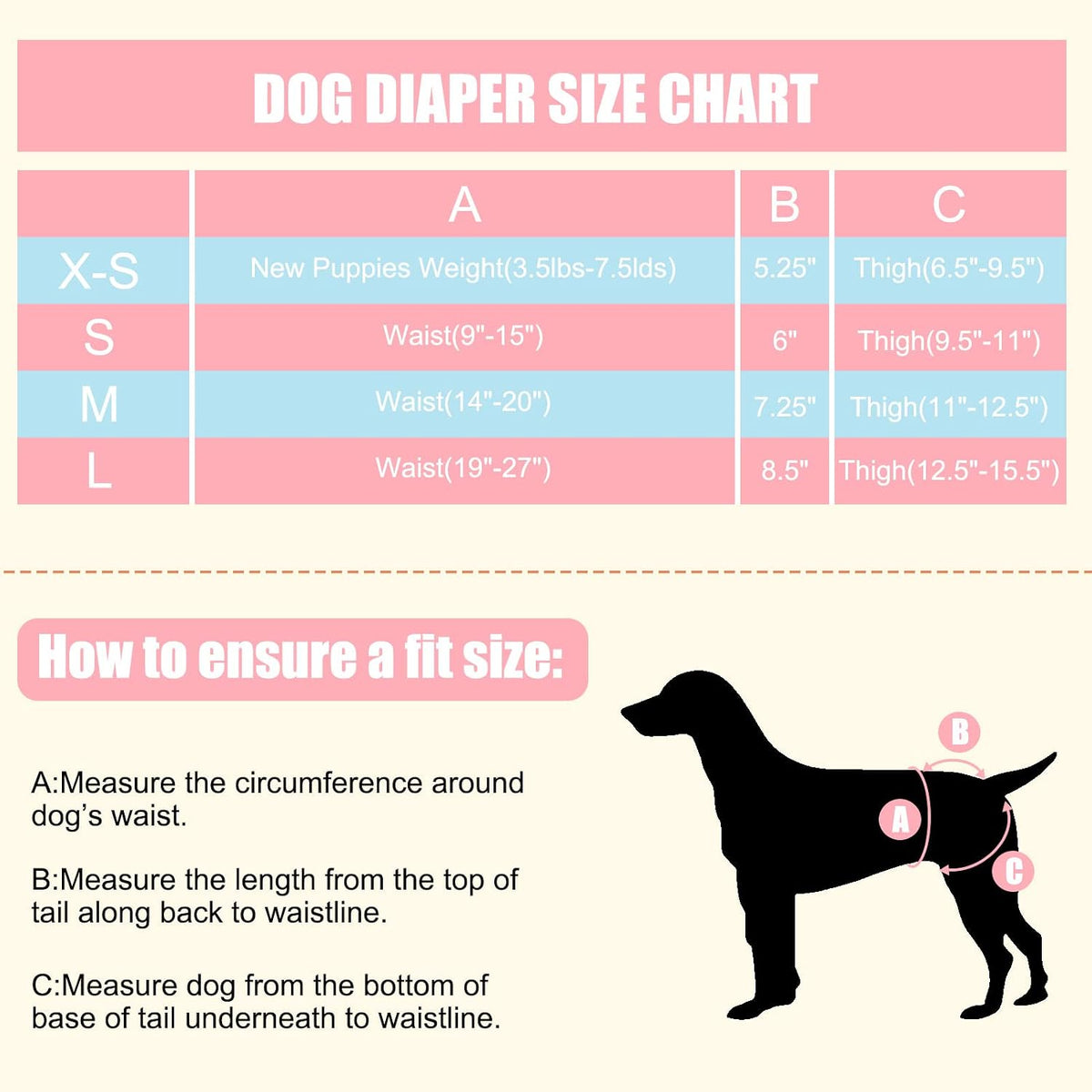 4 Pack Dog Diapers Female Washable Dog Diapers – Essentials for Dogs - L / Mermaid - image 4