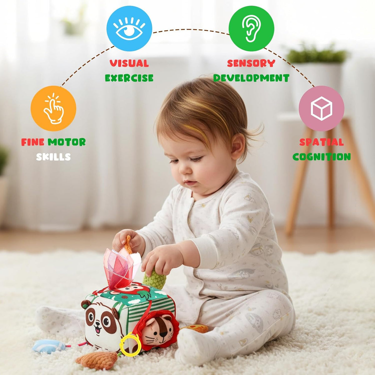 YOGINGO Baby Toys 6 to 12 Months - Square Multicolor - image 2