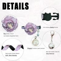 Fupo Cat Collar, Breakaway Adjustable with Bell& Flower - PURPLE - image 2