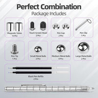 Magnetic Fidget Pen Toys - Multifunctional Writing Novel Pen for Friends, Kids, Boys, Girls, Teens 8 9 10 11 12, Office Teacher Birthday Party Gifts, Stress & Anxiety Relief(Silver)