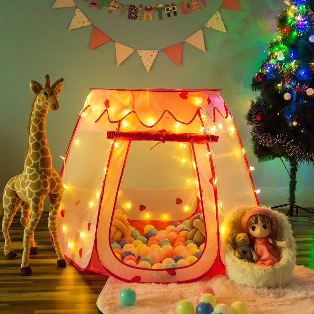 Crayline Pop Up Princess Tent with Star Light - Pink - image 2