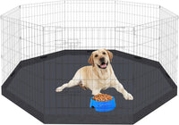 Artmeer 24"H Dog Playpen with Door & Octagonal Top Cover - Octagonal Bottom pad cover